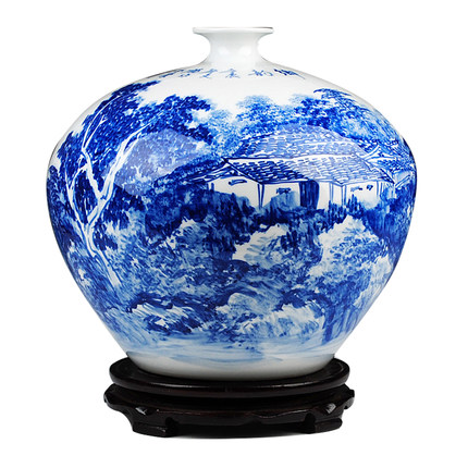 porcelain for Jahrriesnge Hand blue white landscape painting vase cna0062  porcelain Jahrriesnge  for Hand blue white landscape painting vase cna0062