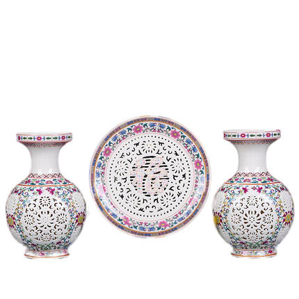 porcelain for Jahrriesnge hollow  vase set 3 pcs cna0911  porcelain Jahrriesnge  for hollow  vase set 3 pcs cna0911