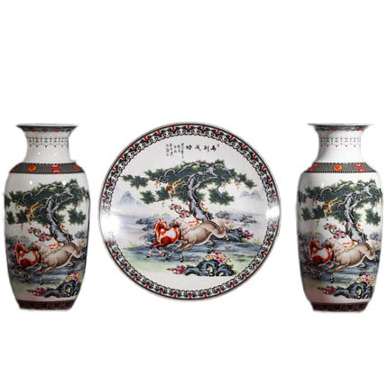 porcelain for Jahrriesnge horses vase set 3pcs cna1045 porcelain Jahrriesnge for horses vase set 3pcs cna1045