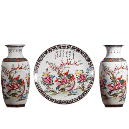 porcelain for Jahrriesnge phoenix vase set 3pcs cna1049 porcelain Jahrriesnge for phoenix vase set 3pcs cna1049