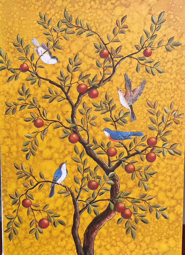 Oil Painting for JAHRRIESNGE birds-in-the-tree-lpg0387  Oil Painting JAHRRIESNGE  for birds-in-the-tree-lpg0387